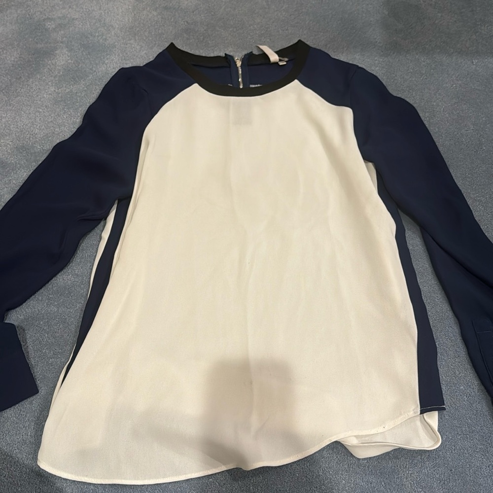 Navy and white top size small